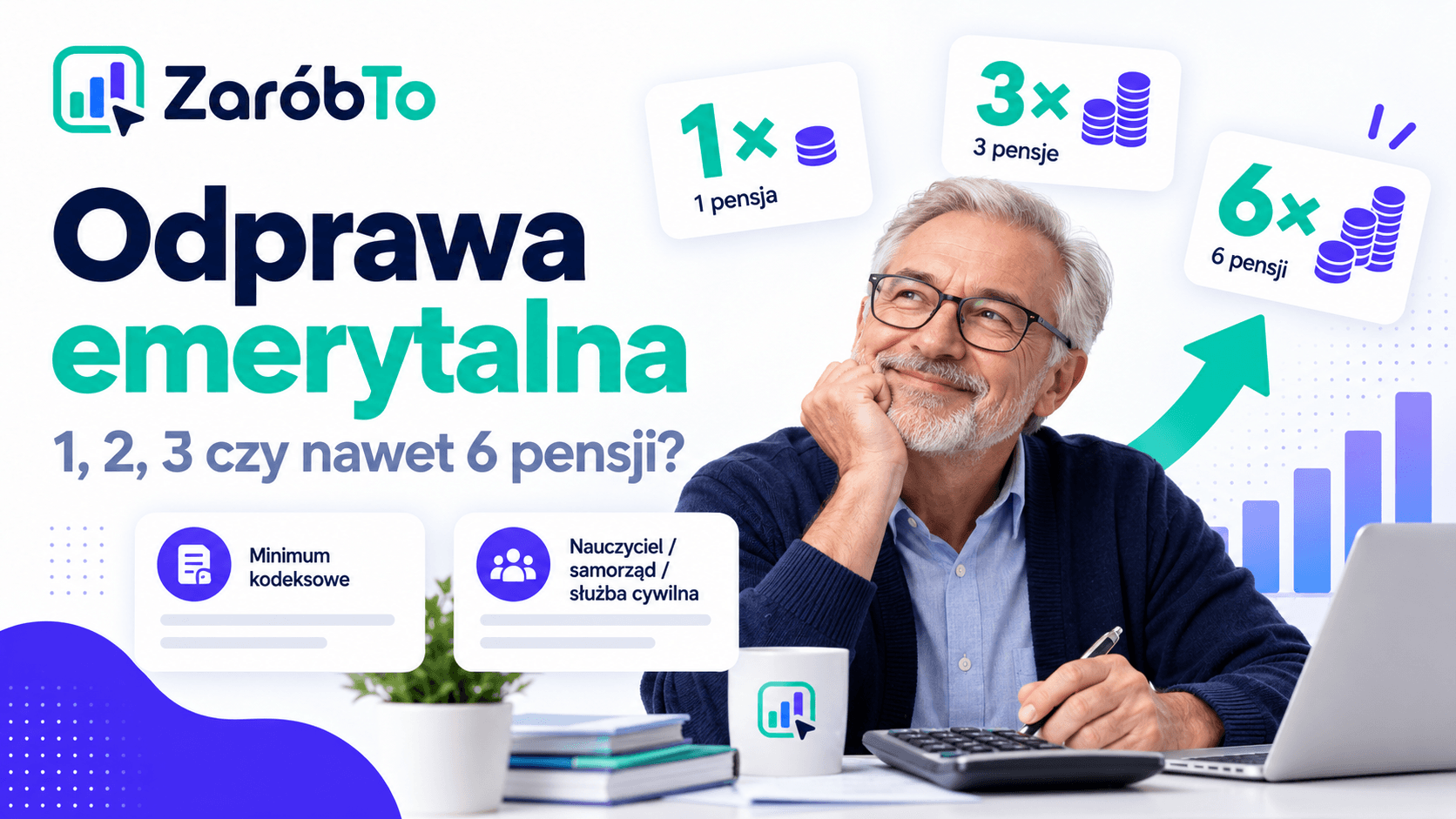 Infografika ZaróbTo: odprawa emerytalna, 1, 2, 3 czy nawet 6 pensji