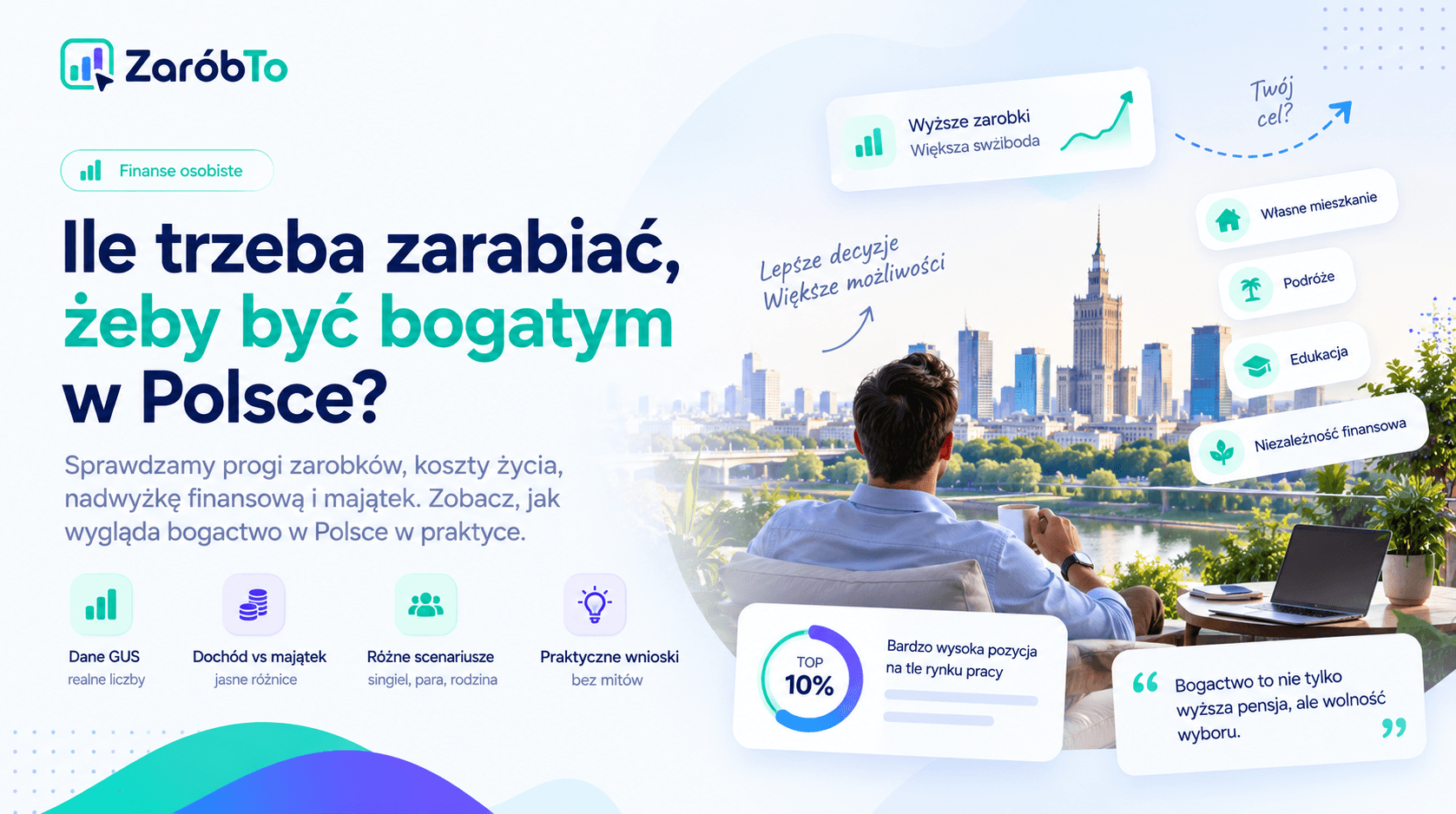 Ile trzeba zarabiać, żeby być bogatym w Polsce - dochód, koszty i majątek